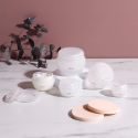 Lot de 5 flacons de voyage (5ML à 50ML) en plastique blanc avec bouchon à visé et opercule de proctection