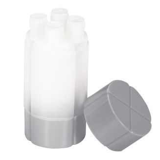 Kit de 4 flacons de voyage rechargeables 60 ml en plastique blanc