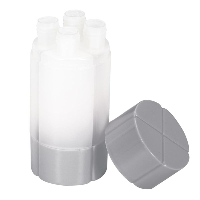 Kit de 4 flacons de voyage rechargeables 60 ml en plastique blanc