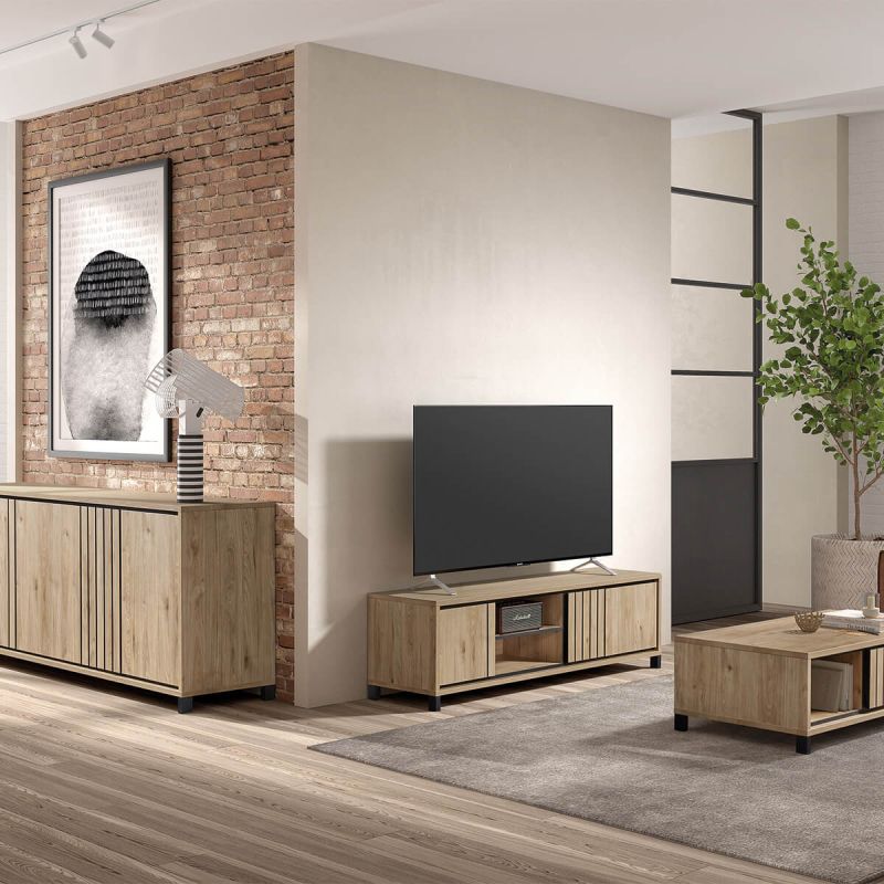 ANTHONY - Ensemble séjour buffet + table basse + meuble TV Aspect bois ANTHONY - Ensemble séjour buffet + table basse + meuble TV Aspect bois