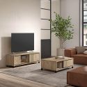 ANTHONY - Ensemble séjour buffet + table basse + meuble TV Aspect bois