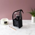 Trousse de voyage pour pinceaux de maquillage en polyester noir