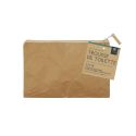 Trousse de toilette rectangulaire 18x27cm en kraft naturel avec fermeture eclair