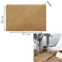 Trousse de toilette rectangulaire 18x27cm en kraft naturel avec fermeture eclair