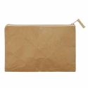 Trousse de toilette rectangulaire 18x27cm en kraft naturel avec fermeture eclair