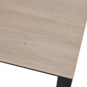 BRIDGE - Table repas 200cm plateau aspect bois finition Urban Oak pieds métal noir