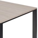 BRIDGE - Table repas 230cm plateau aspect bois finition Urban Oak pieds métal noir