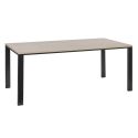 BRIDGE - Table repas 230cm plateau aspect bois finition Urban Oak pieds métal noir