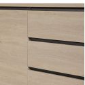 BONNIE - Buffet 2 portes 3 tiroirs aspect bois finition Urban Oak