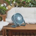 Ventilateur USB silencieux bleue à deux vitesses de 25 cm de hauteur, avec une tête orientable et inclinable verticalement
