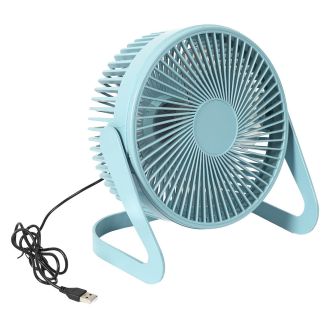 Ventilateur USB silencieux bleue à deux vitesses de 25 cm de hauteur, avec une tête orientable et inclinable verticalement