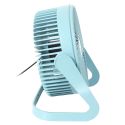 Ventilateur USB silencieux bleue à deux vitesses de 25 cm de hauteur, avec une tête orientable et inclinable verticalement