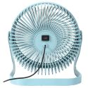 Ventilateur USB silencieux bleue à deux vitesses de 25 cm de hauteur, avec une tête orientable et inclinable verticalement