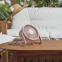 Ventilateur USB silencieux rose à deux vitesses de 15 cm de hauteur, avec une tête orientable et inclinable verticalement