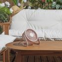 Ventilateur USB silencieux rose à deux vitesses de 15 cm de hauteur, avec une tête orientable et inclinable verticalement