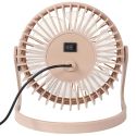 Ventilateur USB silencieux rose à deux vitesses de 15 cm de hauteur, avec une tête orientable et inclinable verticalement