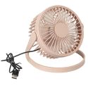 Ventilateur USB silencieux rose à deux vitesses de 15 cm de hauteur, avec une tête orientable et inclinable verticalement