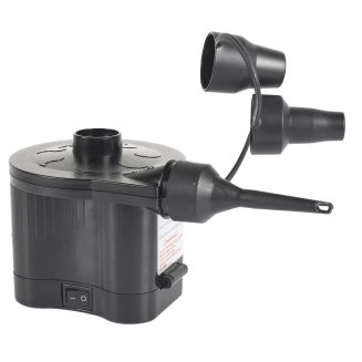 Gonfleur et dégonfleur électrique à piles avec 3 embouts en plastique noir