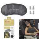 Masque de voyage en polyestère gris + 2 paires de bouchons d'oreilles