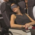 Masque de voyage en polyestère gris + 2 paires de bouchons d'oreilles