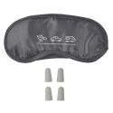 Masque de voyage en polyestère gris + 2 paires de bouchons d'oreilles