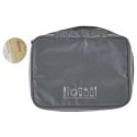 Trousse de toilette cosmétique rectangulaire 19x26cm en polyestère gris avec ses séparations amovibles