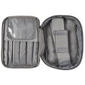 Trousse de toilette cosmétique rectangulaire 19x26cm en polyestère gris avec ses séparations amovibles