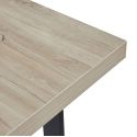 BEACH - Table repas 200cm plateau aspect bois clair pieds A métal noir