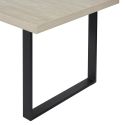 BEACH - Table repas 200cm plateau aspect bois clair pieds A métal noir