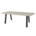BEACH - Table repas 200cm plateau aspect bois clair pieds U métal noir