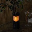 Lanterne à pile en plastique à effet flamme et LED blanche à suspendre ou à poser
