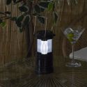 Lanterne à pile en plastique à effet flamme et LED blanche à suspendre ou à poser
