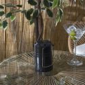 Lanterne à pile en plastique à effet flamme et LED blanche à suspendre ou à poser