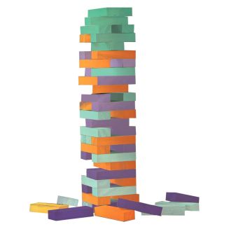 Jeu de la tour infernale géante 36 pièces colorées avec défis