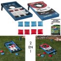 Jeu en bois 2 en 1 avec lancer de sac + Tic Tac Toe