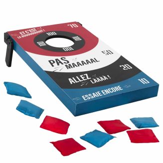 Jeu en bois 2 en 1 avec lancer de sac + Tic Tac Toe