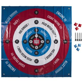Jeu de cible géante (120x120 cm) avec 6 sacs rouges et bleus