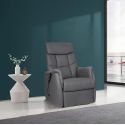 VILLARD - Fauteuil relax releveur tissu polyester imitation cuir gris