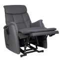 VILLARD - Fauteuil relax releveur tissu polyester imitation cuir gris