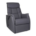 VILLARD - Fauteuil relax releveur tissu polyester imitation cuir gris