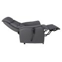 VILLARD - Fauteuil relax releveur tissu polyester imitation cuir gris