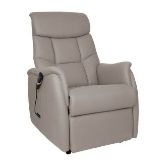VILLARD - Fauteuil relax releveur tissu polyester imitation cuir beige
