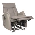 VILLARD - Fauteuil relax releveur tissu polyester imitation cuir beige