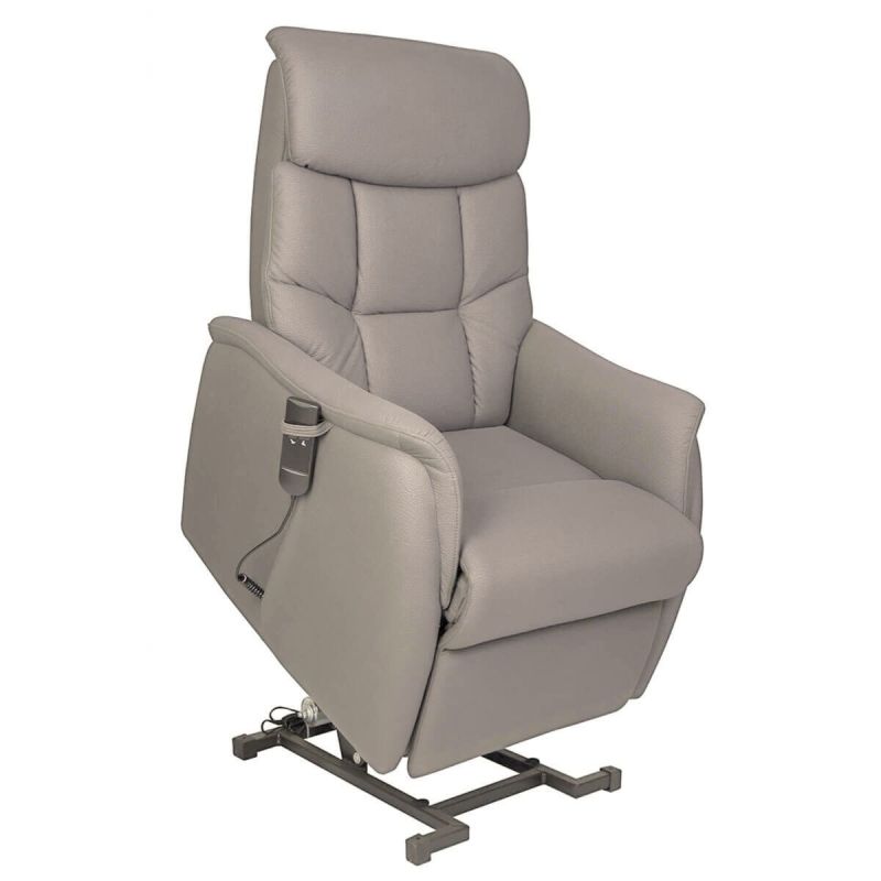 VILLARD - Fauteuil relax releveur tissu polyester imitation cuir beige