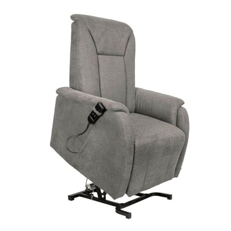 NARVIK - Fauteuil relax releveur tissu polyester traité hydrophobe taupe