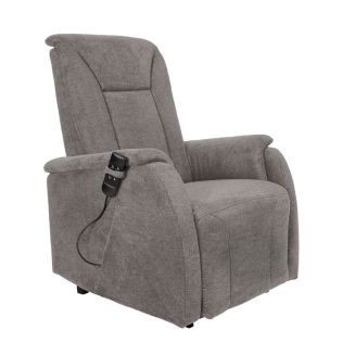 NARVIK - Fauteuil relax releveur tissu polyester traité hydrophobe taupe