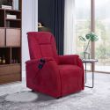NARVIK - Fauteuil relax releveur tissu polyester traité hydrophobe rouge