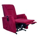 NARVIK - Fauteuil relax releveur tissu polyester traité hydrophobe rouge
