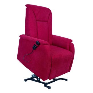 NARVIK - Fauteuil relax releveur tissu polyester traité hydrophobe rouge