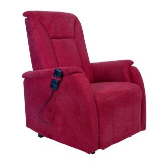 NARVIK - Fauteuil relax releveur tissu polyester traité hydrophobe rouge